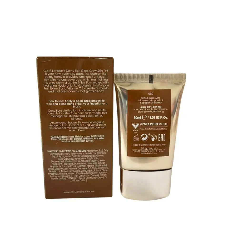 Ciate London Dewy Skin Glass Glow Skin Tint Foundation 1.01 oz Shade 080